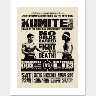 Retro Bloodsport Poster Kumite Frank Dux vs Chong Li Posters and Art